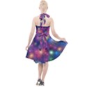 Abstract Background Graphic Space Halter Party Swing Dress  View2