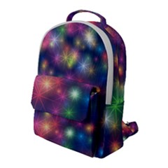 Abstract Background Graphic Space Flap Pocket Backpack (large)