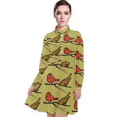 Bird Animal Nature Wild Wildlife Long Sleeve Chiffon Shirt Dress