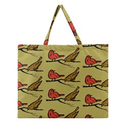 Bird Animal Nature Wild Wildlife Zipper Large Tote Bag