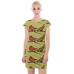 Bird Animal Nature Wild Wildlife Cap Sleeve Bodycon Dress