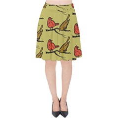 Bird Animal Nature Wild Wildlife Velvet High Waist Skirt