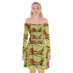 Bird Animal Nature Wild Wildlife Off Shoulder Skater Dress