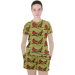 Bird Animal Nature Wild Wildlife Women s Tee And Shorts Set