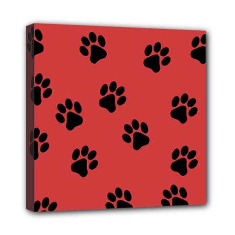 Paw Prints Background Animal Mini Canvas 8  X 8  (stretched)