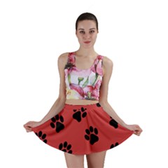 Paw Prints Background Animal Mini Skirt by HermanTelo