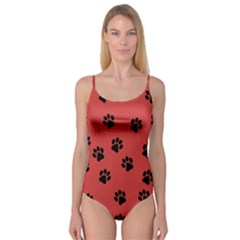 Paw Prints Background Animal Camisole Leotard  by HermanTelo