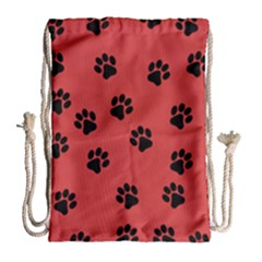 Paw Prints Background Animal Drawstring Bag (large)