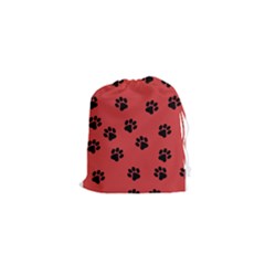 Paw Prints Background Animal Drawstring Pouch (xs) by HermanTelo