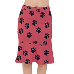 Paw Prints Background Animal Mermaid Skirt by HermanTelo