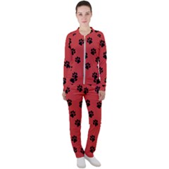 Paw Prints Background Animal Casual Jacket And Pants Set