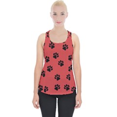 Paw Prints Background Animal Piece Up Tank Top