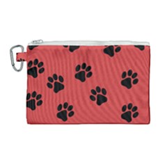 Paw Prints Background Animal Canvas Cosmetic Bag (large) by HermanTelo