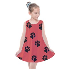 Paw Prints Background Animal Kids  Summer Dress