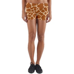 Giraffe Skin Pattern Yoga Shorts