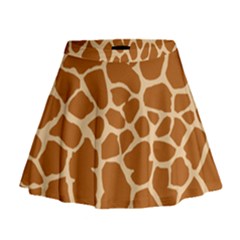 Giraffe Skin Pattern Mini Flare Skirt