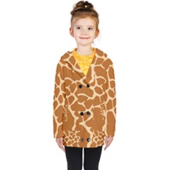 Giraffe Skin Pattern Kids  Double Breasted Button Coat