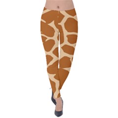 Giraffe Skin Pattern Velvet Leggings