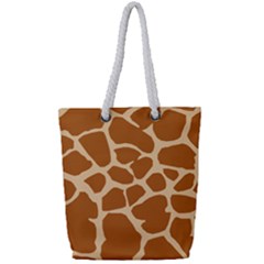 Giraffe Skin Pattern Full Print Rope Handle Tote (small)