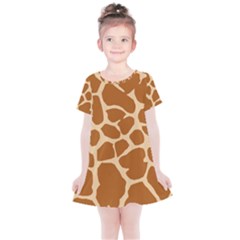 Giraffe Skin Pattern Kids  Simple Cotton Dress