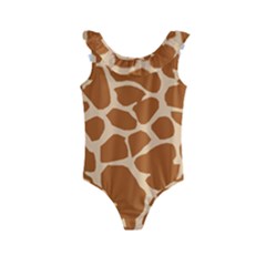 Giraffe Skin Pattern Kids  Frill Swimsuit