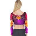 Flame Heart Smoke Love Fire Long Sleeve Crop Top View2