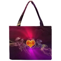 Flame Heart Smoke Love Fire Mini Tote Bag