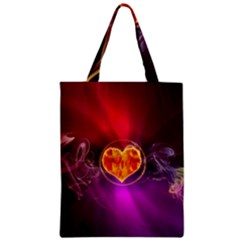 Flame Heart Smoke Love Fire Zipper Classic Tote Bag