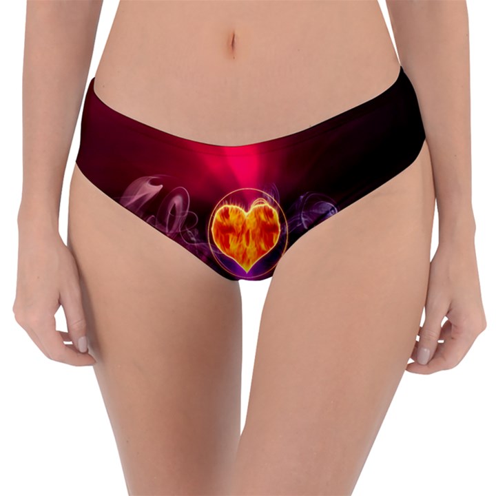 Flame Heart Smoke Love Fire Reversible Classic Bikini Bottoms