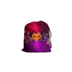 Flame Heart Smoke Love Fire Drawstring Pouch (xs) by HermanTelo