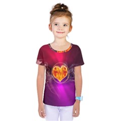 Flame Heart Smoke Love Fire Kids  One Piece Tee