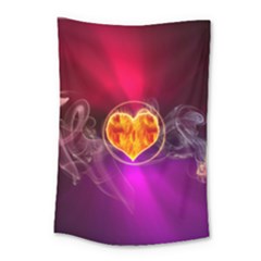 Flame Heart Smoke Love Fire Small Tapestry