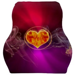 Flame Heart Smoke Love Fire Car Seat Velour Cushion  by HermanTelo