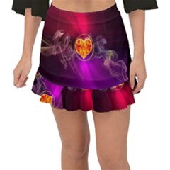 Flame Heart Smoke Love Fire Fishtail Mini Chiffon Skirt