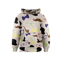 Moustache Hat Bowler Kids  Pullover Hoodie