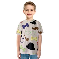 Moustache Hat Bowler Kids  Sport Mesh Tee