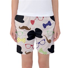 Moustache Hat Bowler Women s Basketball Shorts