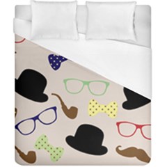 Moustache Hat Bowler Duvet Cover (california King Size)