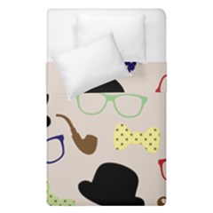 Moustache Hat Bowler Duvet Cover Double Side (single Size)