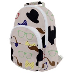 Moustache Hat Bowler Rounded Multi Pocket Backpack