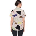 Moustache Hat Bowler Women s Short Sleeve Shirt View2