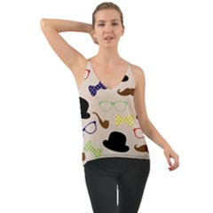 Moustache Hat Bowler Chiffon Cami