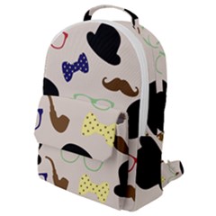 Moustache Hat Bowler Flap Pocket Backpack (small) by HermanTelo