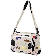 Moustache Hat Bowler Front Pocket Crossbody Bag