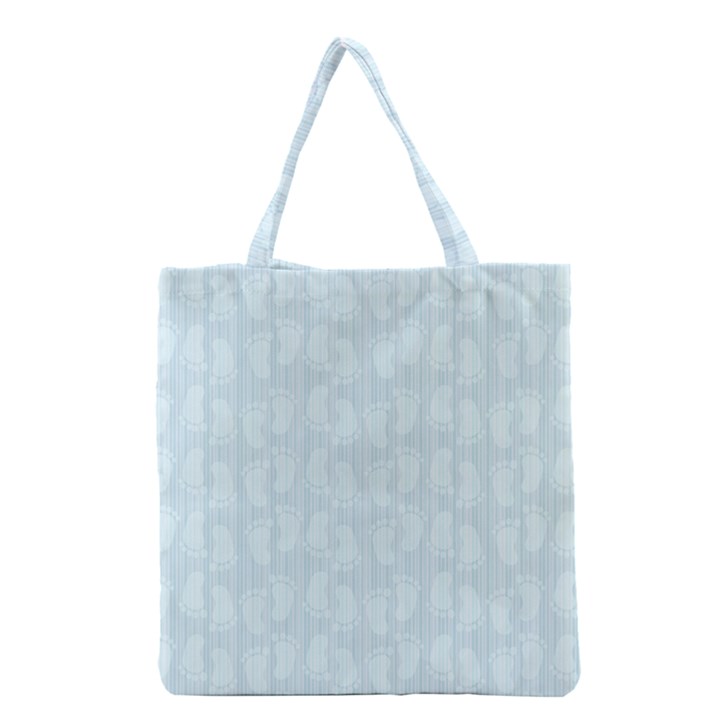 Footprints Pattern Paper Scrapbooking Blue Grocery Tote Bag