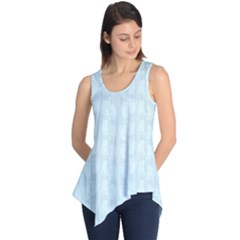 Footprints Pattern Paper Scrapbooking Blue Sleeveless Tunic