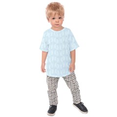 Footprints Pattern Paper Scrapbooking Blue Kids  Raglan Tee