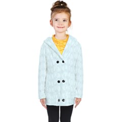 Footprints Pattern Paper Scrapbooking Blue Kids  Double Breasted Button Coat by HermanTelo