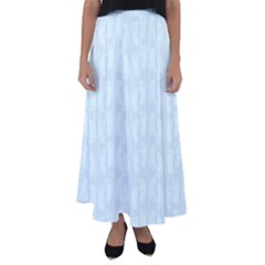 Footprints Pattern Paper Scrapbooking Blue Flared Maxi Skirt by HermanTelo