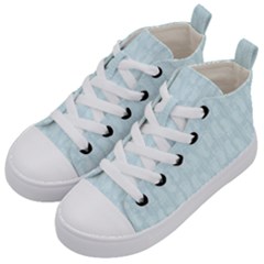 Footprints Pattern Paper Scrapbooking Blue Kids  Mid-top Canvas Sneakers